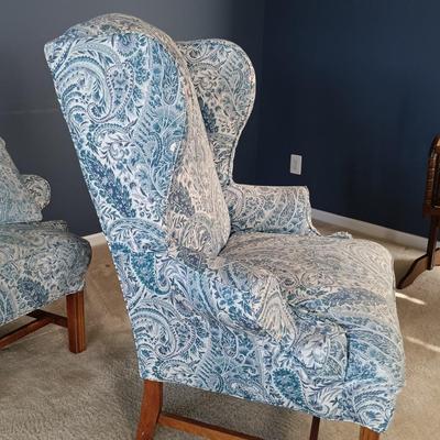 LOT 6: Pair of Wingback Armchairs