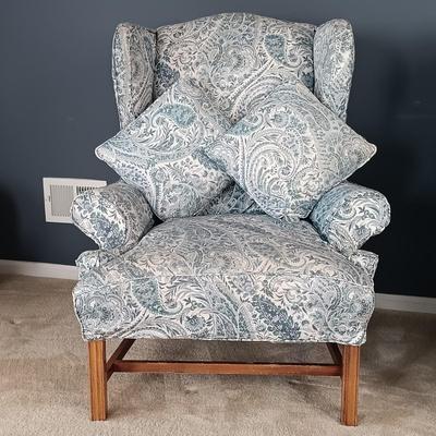 LOT 6: Pair of Wingback Armchairs