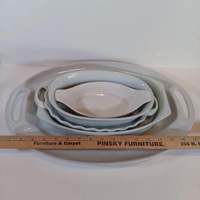 LOT 26: Bordallo Pinheiro Cabbage Bowl and Serving Plate, Matceramica Casserole Dish, Metal Scallop Plate & More