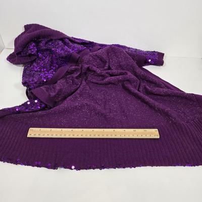 LOT 28: Metallic Gold Colored Handbag, Purple Sequined Scarf, Animal Print Scarf, and More Fashionable Scarves