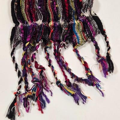 LOT 28: Metallic Gold Colored Handbag, Purple Sequined Scarf, Animal Print Scarf, and More Fashionable Scarves