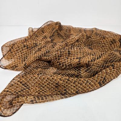 LOT 29: Beige Handbag, Christian Dior Scarf, Animal Print Scarves. and More