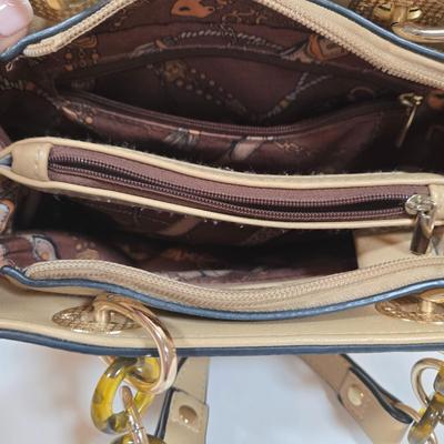 LOT 29: Beige Handbag, Christian Dior Scarf, Animal Print Scarves. and More