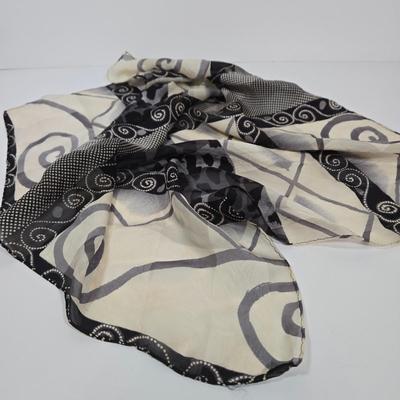 LOT 30: Houndstooth Canvas Rolling Duffle Bag, Two Jones New York Scarves, and More Black and White Scarves