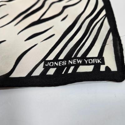 LOT 30: Houndstooth Canvas Rolling Duffle Bag, Two Jones New York Scarves, and More Black and White Scarves