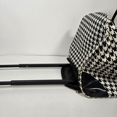 LOT 30: Houndstooth Canvas Rolling Duffle Bag, Two Jones New York Scarves, and More Black and White Scarves