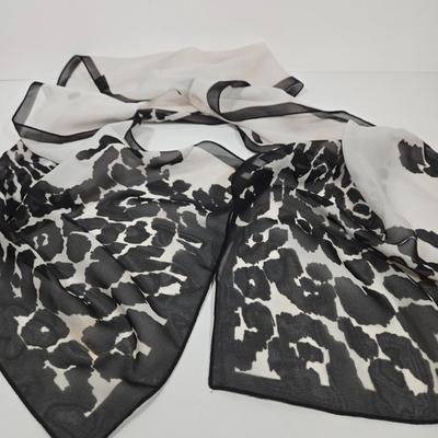 LOT 30: Houndstooth Canvas Rolling Duffle Bag, Two Jones New York Scarves, and More Black and White Scarves