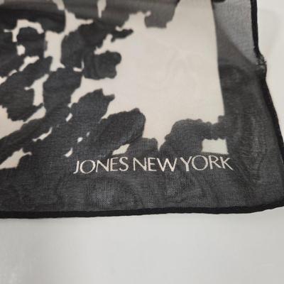 LOT 30: Houndstooth Canvas Rolling Duffle Bag, Two Jones New York Scarves, and More Black and White Scarves