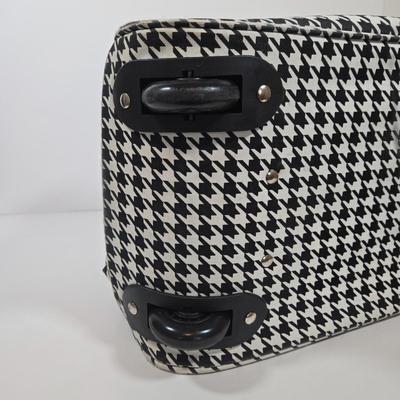 LOT 30: Houndstooth Canvas Rolling Duffle Bag, Two Jones New York Scarves, and More Black and White Scarves
