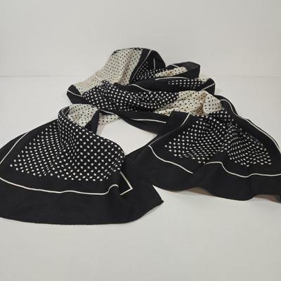 LOT 30: Houndstooth Canvas Rolling Duffle Bag, Two Jones New York Scarves, and More Black and White Scarves