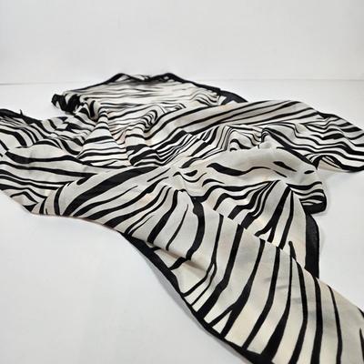 LOT 30: Houndstooth Canvas Rolling Duffle Bag, Two Jones New York Scarves, and More Black and White Scarves