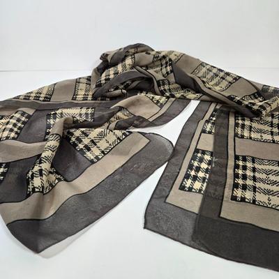 LOT 30: Houndstooth Canvas Rolling Duffle Bag, Two Jones New York Scarves, and More Black and White Scarves