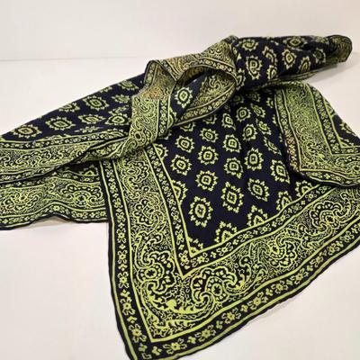 LOT 31: Fanny Bag Florence Italy, Pierre Cardin Paris Scarf, Colorful Yellow and Green Scarf, Real Estate Agent Scarf, and More