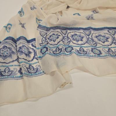 LOT 31: Fanny Bag Florence Italy, Pierre Cardin Paris Scarf, Colorful Yellow and Green Scarf, Real Estate Agent Scarf, and More