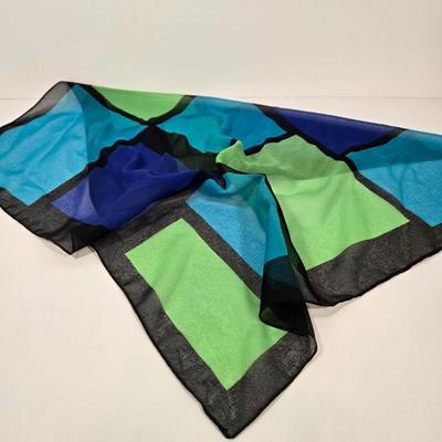 LOT 31: Fanny Bag Florence Italy, Pierre Cardin Paris Scarf, Colorful Yellow and Green Scarf, Real Estate Agent Scarf, and More