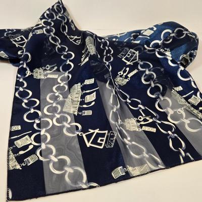 LOT 31: Fanny Bag Florence Italy, Pierre Cardin Paris Scarf, Colorful Yellow and Green Scarf, Real Estate Agent Scarf, and More