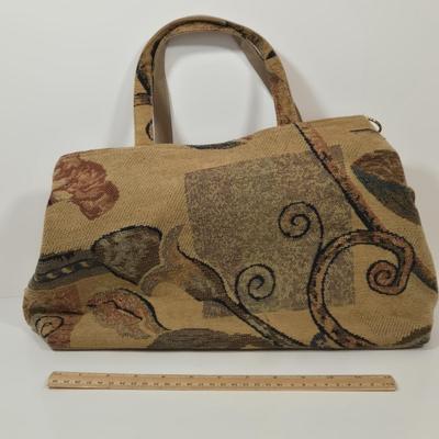 LOT 33: Tapestry Tote and Multiple Leather Belts
