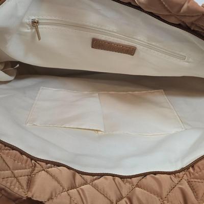 LOT 35: New with Tags Ah-Dorned New York Tote and Crossbody Bag, and Two Matching Scarves