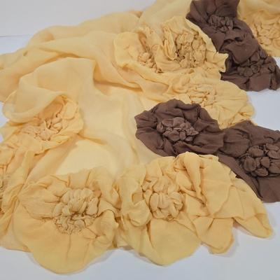 LOT 35: New with Tags Ah-Dorned New York Tote and Crossbody Bag, and Two Matching Scarves