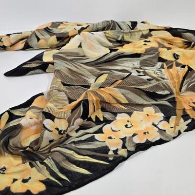 LOT 35: New with Tags Ah-Dorned New York Tote and Crossbody Bag, and Two Matching Scarves