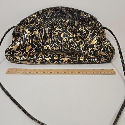 LOT 36: Two Evening Bags, Black Sequined Scarf with Fringe, and Two More Fashionable Scarves