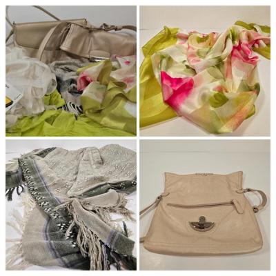 LOT 38: Jennifer Lopez Purse, Gold-tone Handbag, New with Tag Cejon Scarf, and More