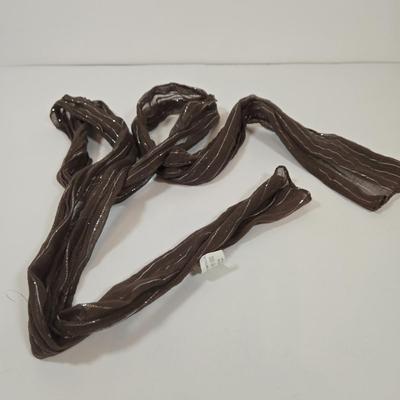 LOT 39: Newspaper Print Tote and Multiple Fashionable Scarves