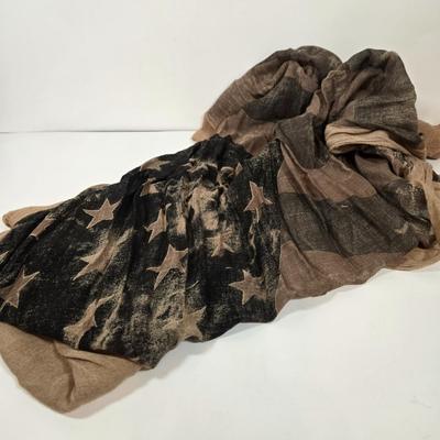 LOT 39: Newspaper Print Tote and Multiple Fashionable Scarves