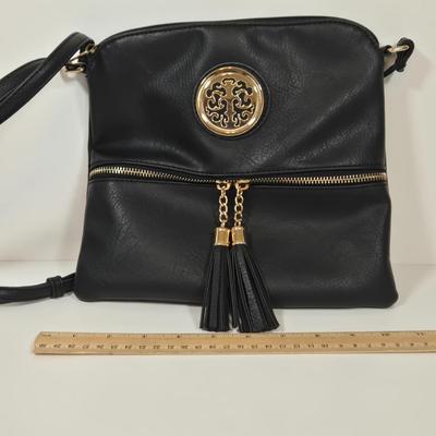 LOT 40: Kathy Van Zeeland Shoulder Bag with Gold-tone Hardware and Charms, Crossbody Bag, and Fashion Scarves