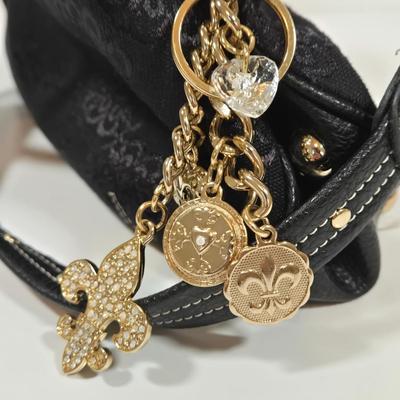 LOT 40: Kathy Van Zeeland Shoulder Bag with Gold-tone Hardware and Charms, Crossbody Bag, and Fashion Scarves