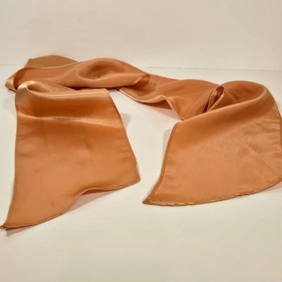 LOT 42: Cee Klein Leather Purse, Flowered Scarf with Gold-tone Metallic Threading, and Three More Fashionable Scarves