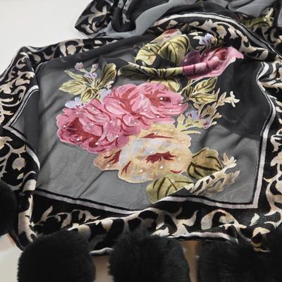 LOT 43: Via Piaggi Patent Clutch Bag with Shoulder Strap, Flowered Scarf with Pompoms, Sequined Scarf and More Stylish Scarves