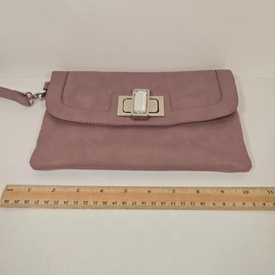 LOT 44: Teal Merona Purse, New York and Company Wristlet, Colorful Dotted Scarf, and Multiple Fun Colored Scarves