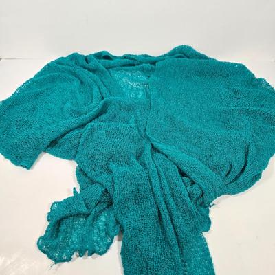 LOT 44: Teal Merona Purse, New York and Company Wristlet, Colorful Dotted Scarf, and Multiple Fun Colored Scarves