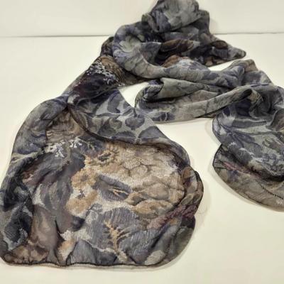 LOT 45: Sharif Woven Sachel Bag, Bueno Shoulder Bag, Fishnet Fringed Scarf, Real Estate Agent Scarf, and Flowered Scarf