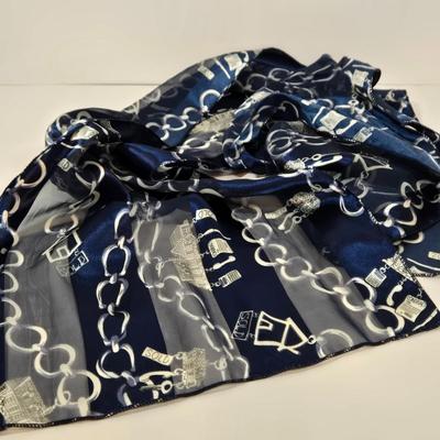 LOT 45: Sharif Woven Sachel Bag, Bueno Shoulder Bag, Fishnet Fringed Scarf, Real Estate Agent Scarf, and Flowered Scarf