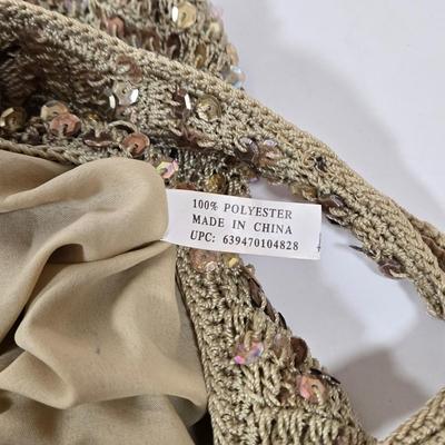 LOT 46: Eel Skin Shoulder Bag, Flower Patterned Handbag, Gold-tone Sequined Hobo Bag, and Multiple Stylish Belts Including Macrame,...