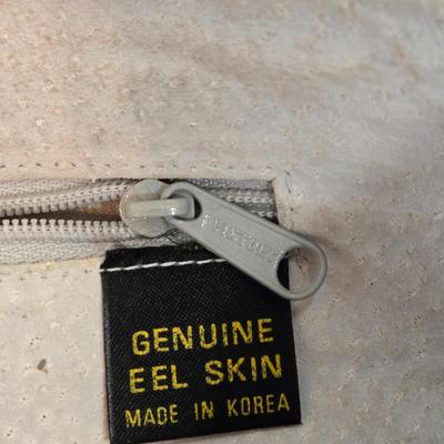 LOT 46: Eel Skin Shoulder Bag, Flower Patterned Handbag, Gold-tone Sequined Hobo Bag, and Multiple Stylish Belts Including Macrame,...