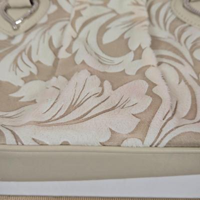 LOT 46: Eel Skin Shoulder Bag, Flower Patterned Handbag, Gold-tone Sequined Hobo Bag, and Multiple Stylish Belts Including Macrame,...