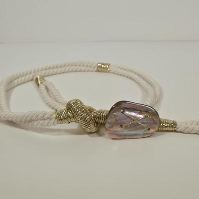 LOT 46: Eel Skin Shoulder Bag, Flower Patterned Handbag, Gold-tone Sequined Hobo Bag, and Multiple Stylish Belts Including Macrame,...