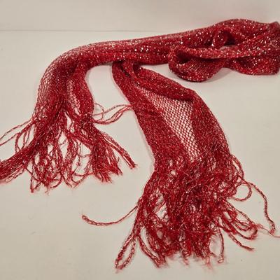 LOT 47: Chanel- Like Crossbody Bag, Metallic Bronze Color Handbag, Laura Ashley Scarf, Dragonfly Scarf with Fringe, and More Fashion Scarves