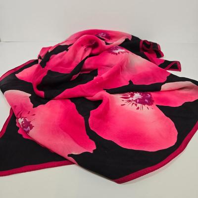 LOT 47: Chanel- Like Crossbody Bag, Metallic Bronze Color Handbag, Laura Ashley Scarf, Dragonfly Scarf with Fringe, and More Fashion Scarves