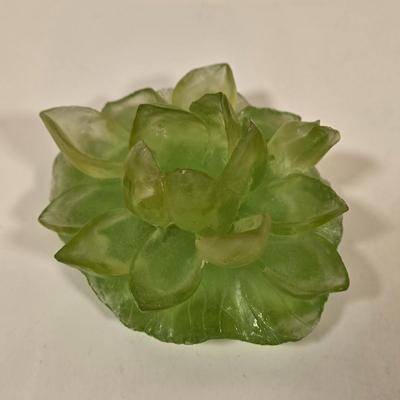 LOT 49: Round Table with Tablecloth, Lamp, Hen Feathers Bud Vase, and Hand-Painted Nippon Trinket Bowl