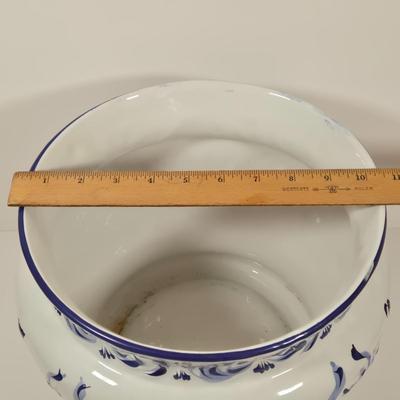 LOT 50: Jardiniere Planter on Pedestal/Hand Made in Portugal. Can Also Be Separated as a Vase and Planter