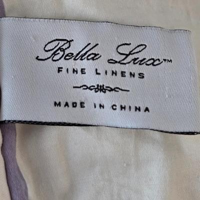 LOT 52: Bella Lux Fine Linens Reversible Comforter and Two Matching Throw Pillows