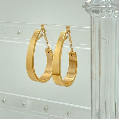 LOT 55: CJ Gold Hoop Earrings - 14KT, TW 3.90g