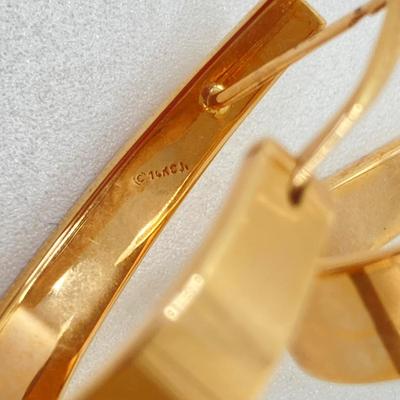 LOT 55: CJ Gold Hoop Earrings - 14KT, TW 3.90g