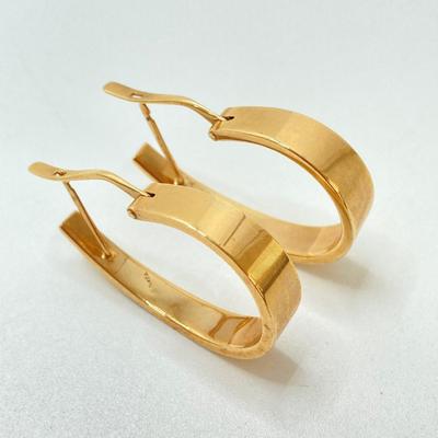 LOT 55: CJ Gold Hoop Earrings - 14KT, TW 3.90g