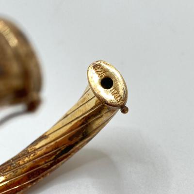 LOT 57: 925 Italy Sterling Gold Vermeil Hinged Bangle Bracelet - TW 24.07g