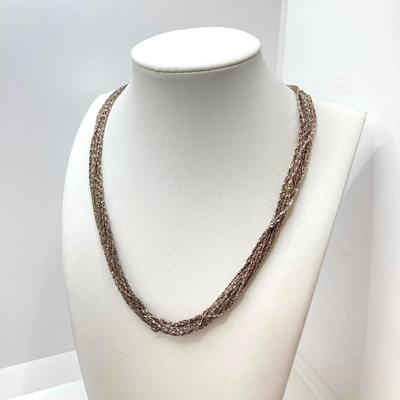 LOT 59: 925 Italy Sterling Silver Multi Strand Necklace - TW 29.32g 16"